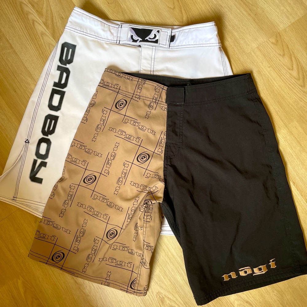 Lot of 2 Jiu-Jitsu BJJ MMA Shorts NoGi Bad Boy